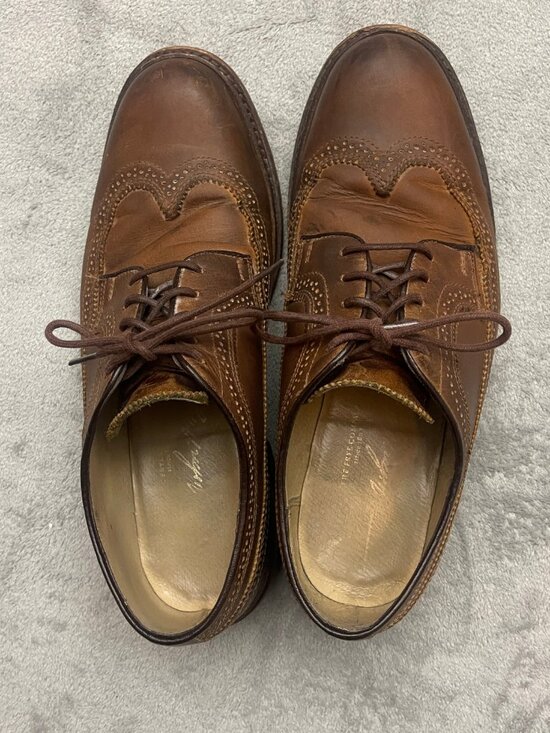 Frye John A James Wingtip Oxfords Mens 8.5 Brown Derby Academia Old Money main image 8